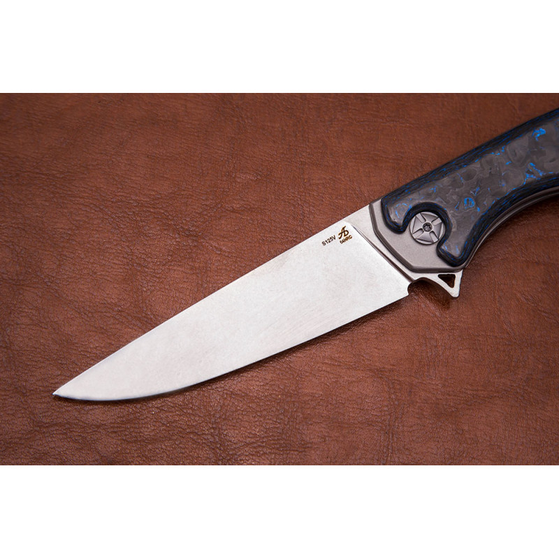 Складной нож S125V №10 карбон синий