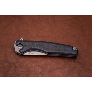 Складной нож S125V №10 карбон синий