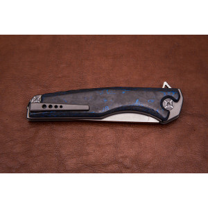 Складной нож S125V №10 карбон синий