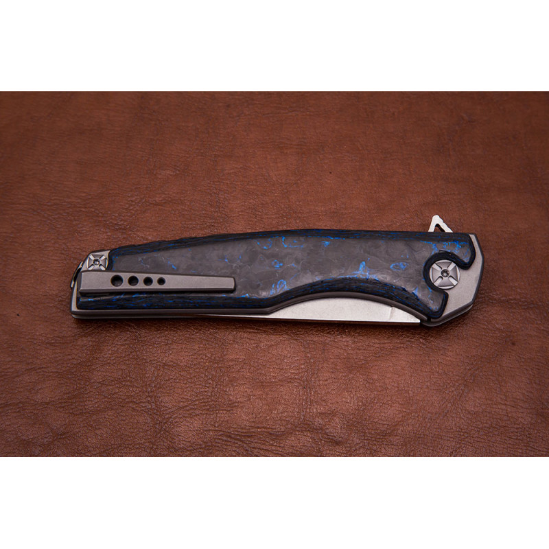 Складной нож S125V №10 карбон синий